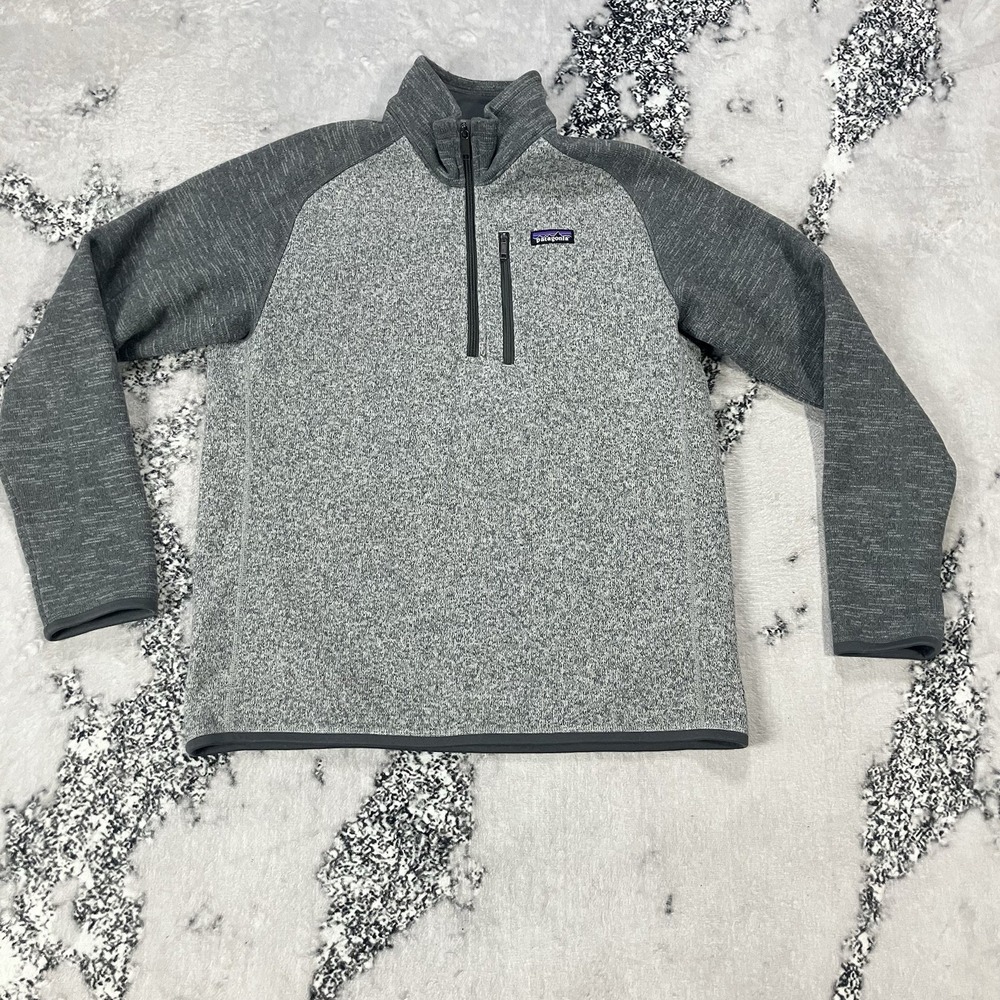 Patagonia Men's Size Medium Gray Quarterβ Zip Fleece Pullover Sweater Jacket